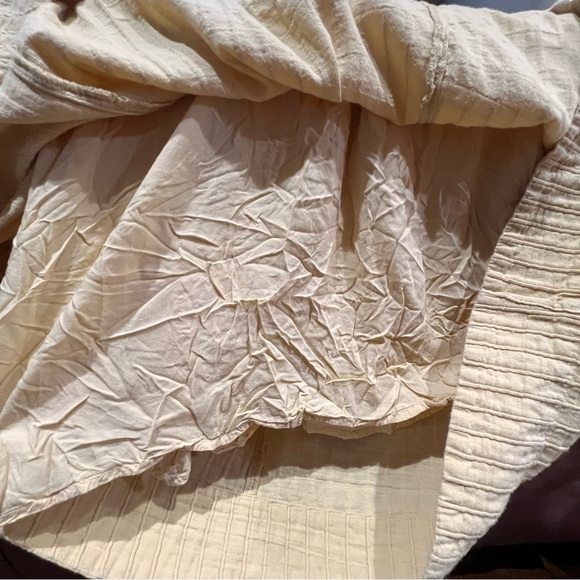 Vintage 90s Free People Yellow Ankle Thick Cotton Sun Dress With Lace Up Sides S - Picture 11 of 13